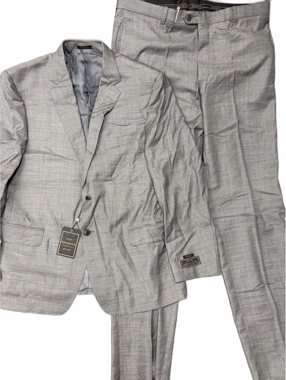 Jos A Bank Reserve 2 Piece Gray Wool Suit 44R/38 Tailored Fit